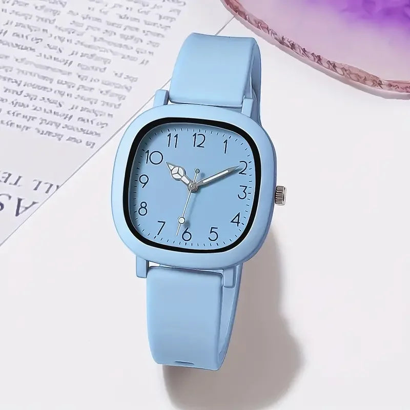 Fashion Candy Color Silicone Band Women Watches Square Dial Ladies Quartz Wristwatch for Girls Clock Reloj Mujer