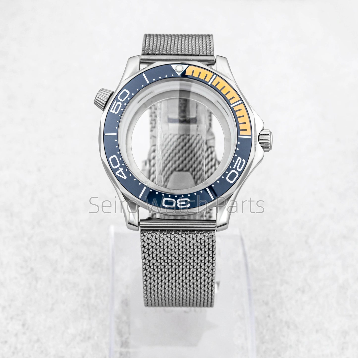 NH35 Case Dial Mesh Strap Bracelet for Seamaster 300 Watches Men Stainless Steel 10ATM Waterproof 41mm Case fit NH35/36 Movement