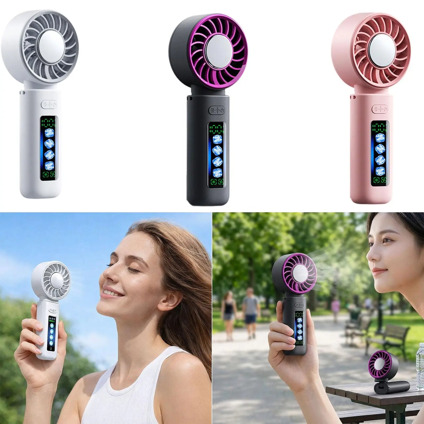 Portable Handheld Fan Folding Design Compact 100 Wind Speeds Portable Cooling Fan Mini Hand Fans Personal Fans for Beach Fishing