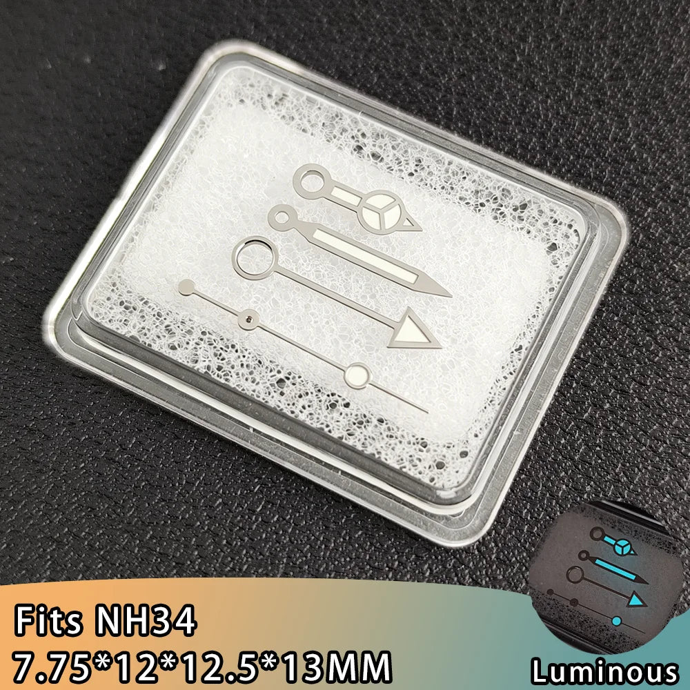NH34 Hands NH34 GMT Hands NH34 Watch Hand Parts BGW9 Blue Luminous Suitable For NH34 Movement Watches Pointer Accessories NH34