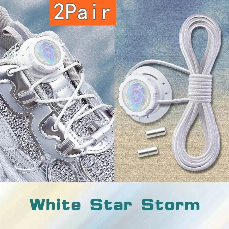 Install Simple Swivel Buckle Laces Automatic Shoelaces Without Ties Unisex Thick Rope Tennis Sneakers Shoelace Shoe Accessories