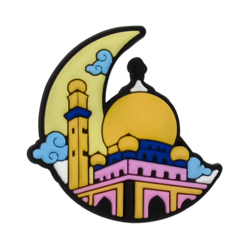 1/9PCS Casual Middle East Shoes Charms Decorations,Lights Castle Pins for Shoes,Books Sandals Clogs Buckles Accessories