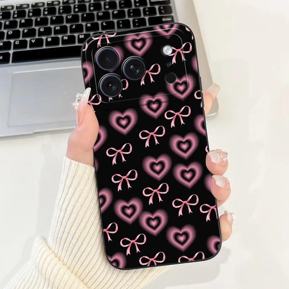 For iPhone 17 Pro Case Silicone Luxury Flowers Cute Kawaii Funny Painted Cover For iP 17 Pro Phone Case A3256 A3522 A3523 A3524