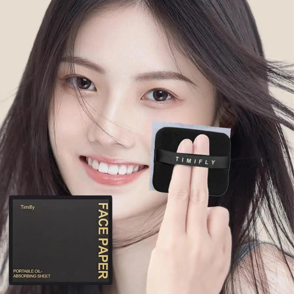 100pcs Portable Oil Absorbing Paper With Mirror Case Women Facial Care Beauty Facial Oil Blotting Paper with Mirror