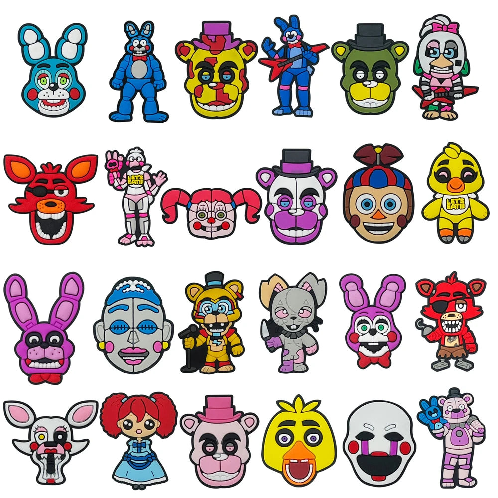 1-24pcs Cartoon Shoe Charms shoes Accessories Decorations for Crocs,Clog Sandals Wristband Buckle Women Paryt Favor Gifts