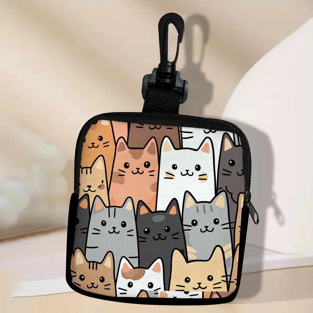 1pc Chic Cat Pattern Large Capacity Coin Wallet, Digital Printed Mini Coin Purse Storage Bag Earphone Bag Friends Gift Pouch