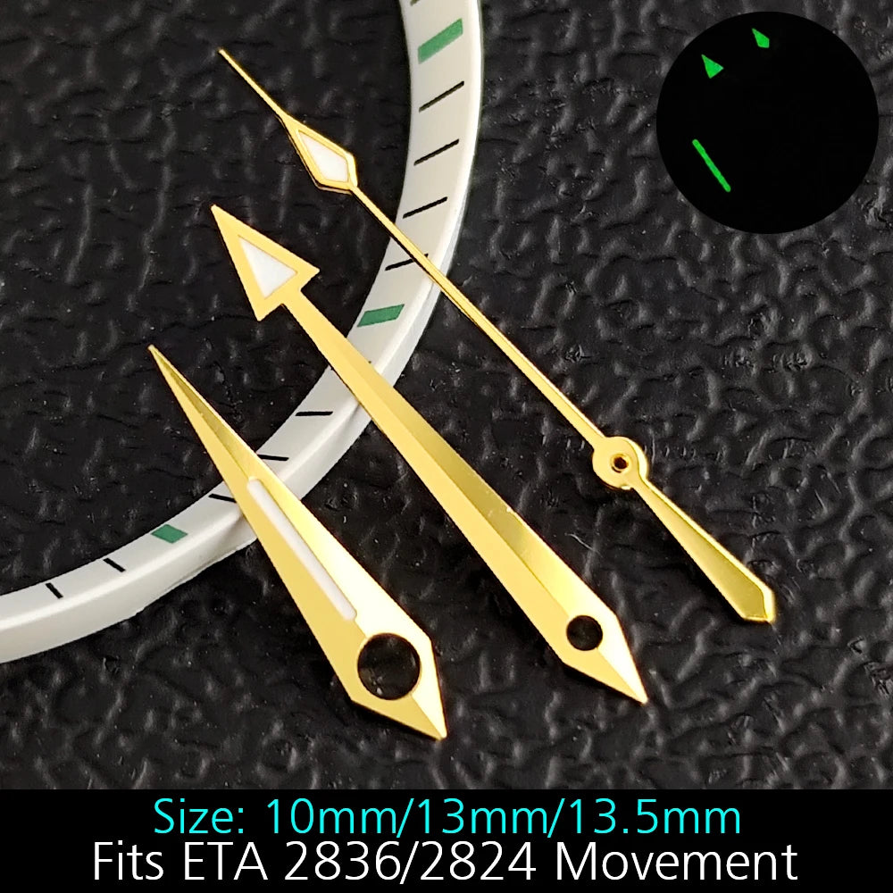 High Quality ETA-Series Hands Green Super Luminous Fits ETA 2824 2892 2836 2834 Movement Watch Accessories Watches For Men