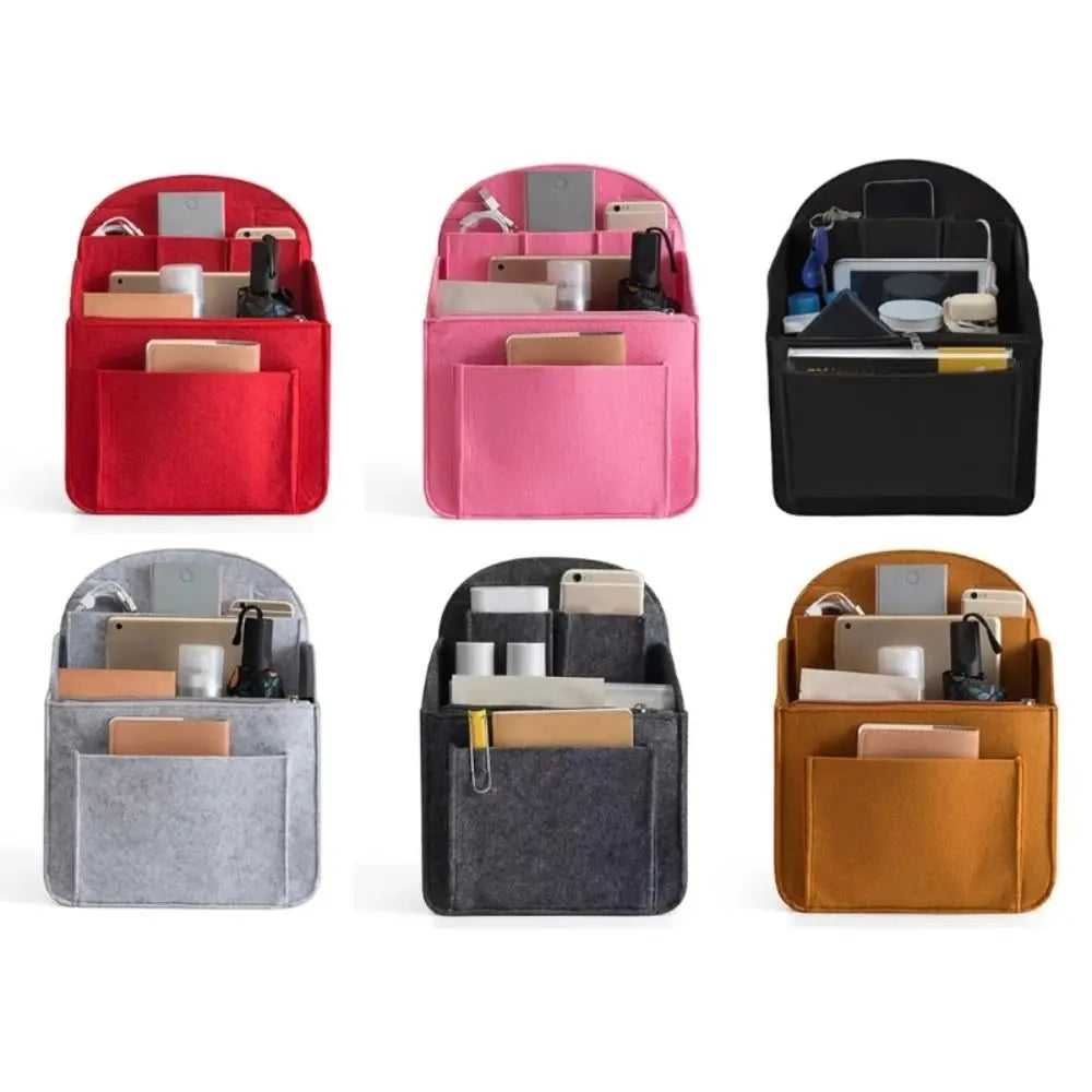 Makeup Organizer Felt Insert Bag for Interior Travel Bag Portable Bag Cosmetic Bags Fit Various Women Backpack Bags
