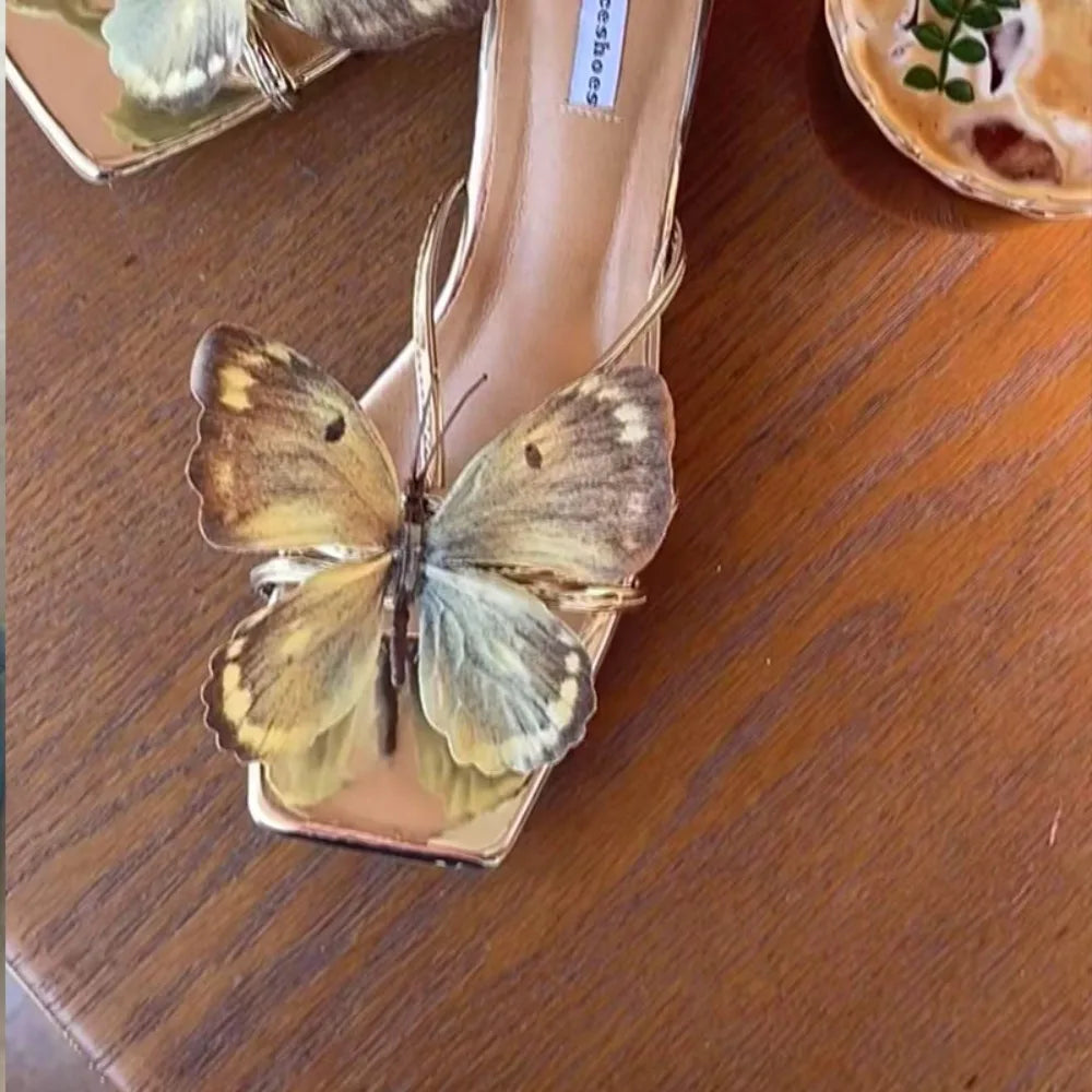 1Pair Thai Fairy Butterfly Flower Shoe Buckles Phalaenopsis Shoe Flower Sandals Sweet Butterfly Orchid Shoe Accessory Shoe Clips