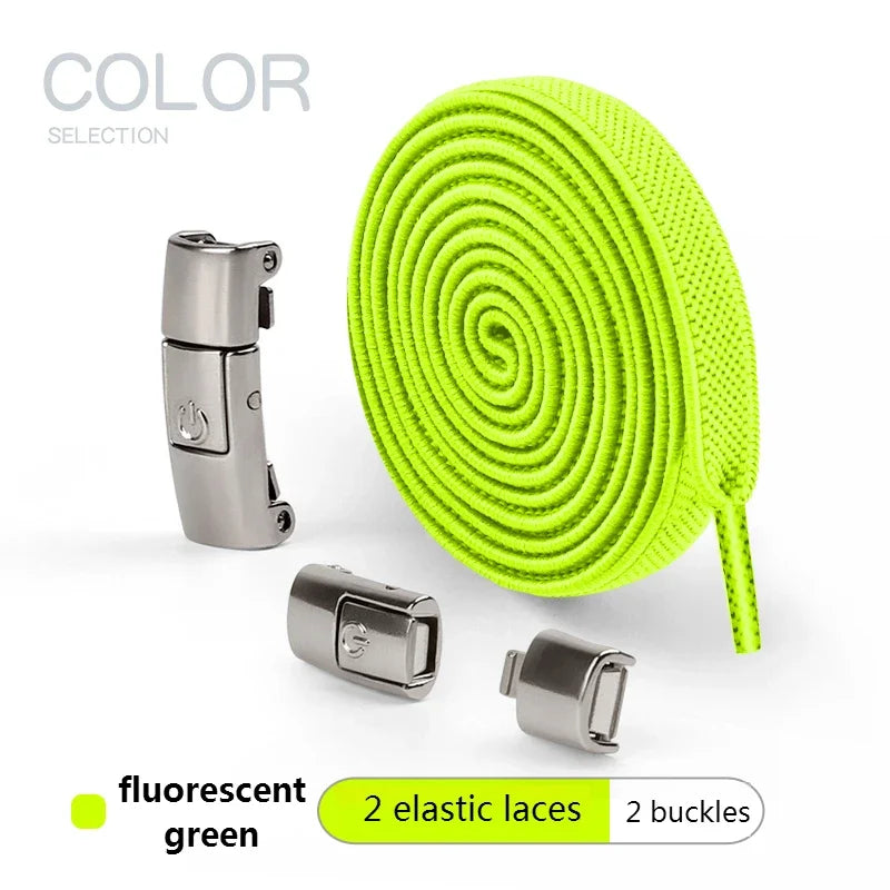 New Press Lock Shoelaces Without ties Gradient Flats Elastic Laces Sneakers Kids Adult No Tie Shoe laces for Shoes Accessories
