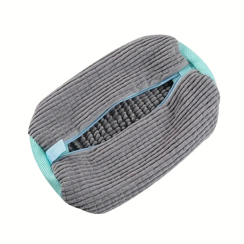 Durable Shoe Washing Machine Bag for All Shoe Types-Yellow with Blue Zipper,Ideal for Sneakers and Casual Shoes,Laundry Wash Bag
