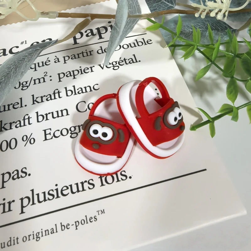 Suitable for Labubu Doll Mini Cute Dressing Sandals 17cm V1 V2 V3 Fashion Slippers DIY Clothing Accessories Toy Birthday Gift
