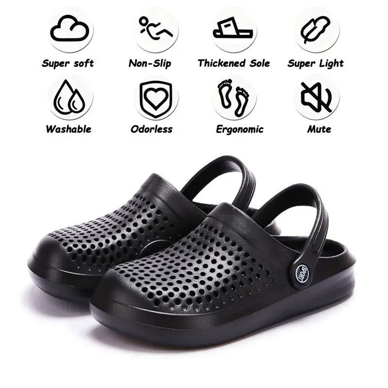 Outdoor Beach Sandals Men's Summer New Style Half Slip Women's Summer New Couple Model EVA Material Comfortable Clog Shoes