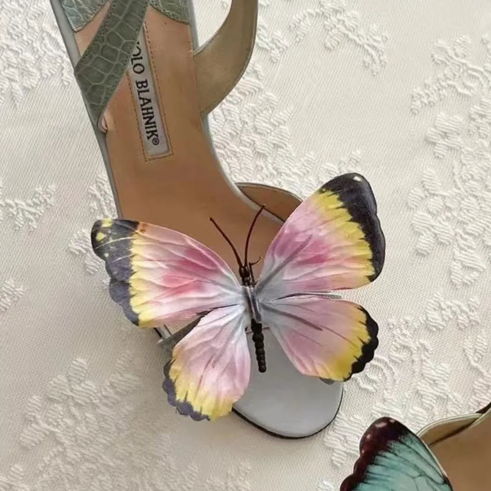 1Pair Thai Fairy Butterfly Flower Shoe Buckles Phalaenopsis Shoe Flower Sandals Sweet Butterfly Orchid Shoe Accessory Shoe Clips
