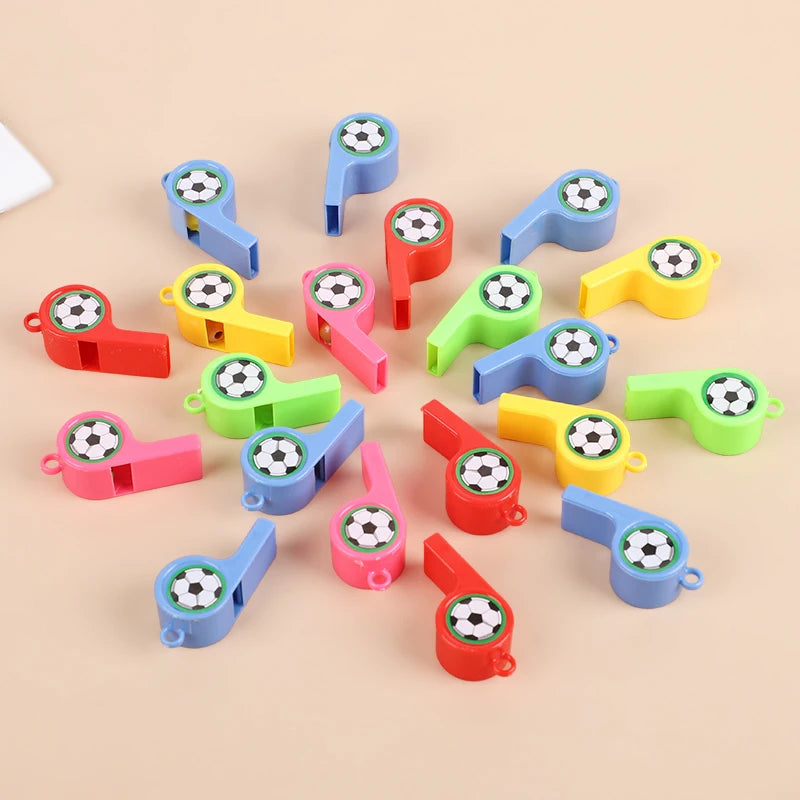 24Pcs Colorful Soccer Whistles Kids Football Birthday Party Favors Goodies Bag Pinata Filler Toys Boy Girl Christmas Gifts