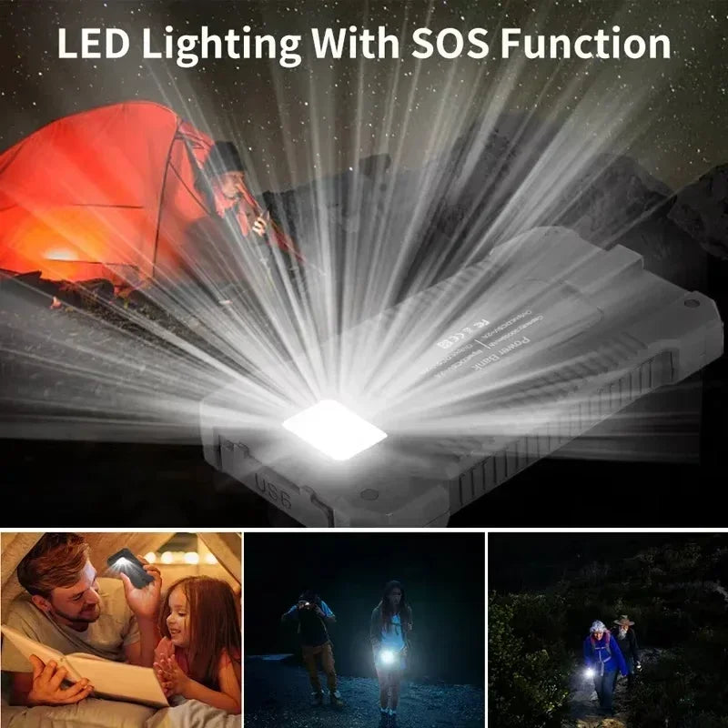 OnePlus 200000mAh Solar Power Bank Portable Large Capacity Charger Compatible USB-A And USB-C With Flashlight For IPhone Huawei