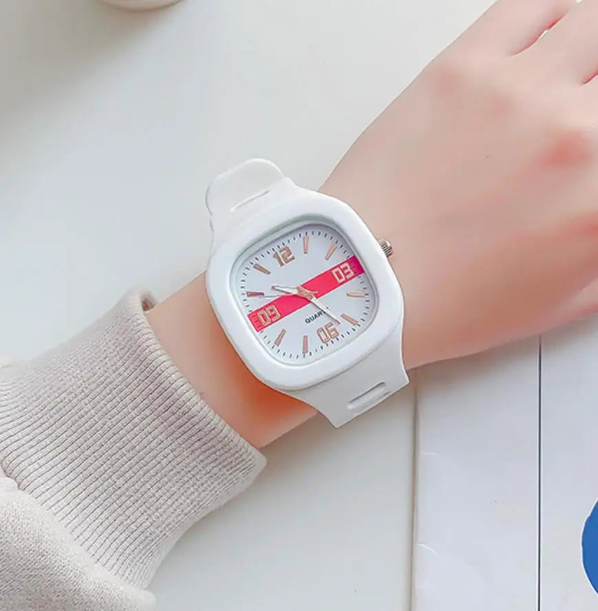 Fashion Women Watches Big Square Ladies Quartz Watch Women's Wristwatch Waterproof Silicone Strap Casual Female Clock Watch