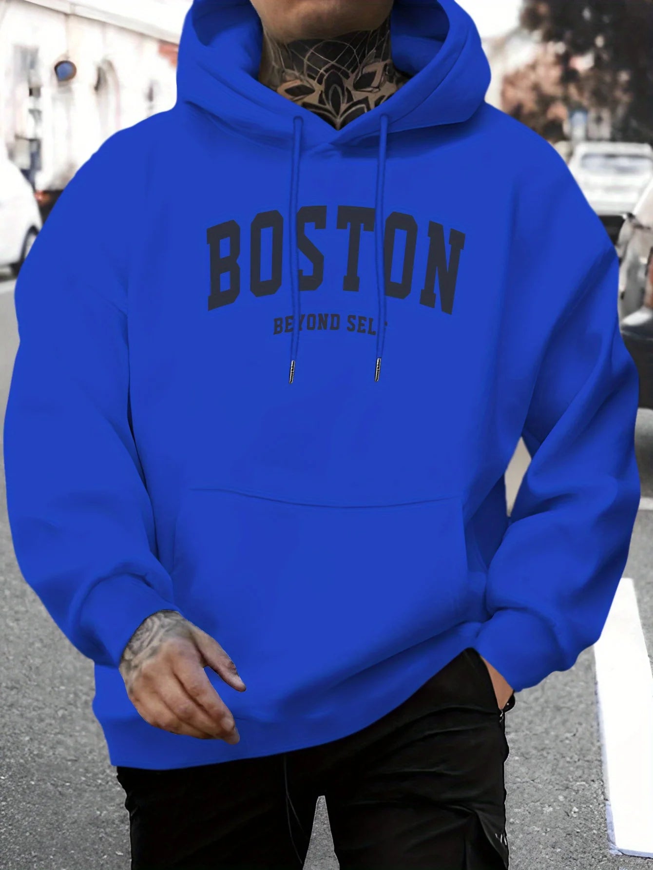 2025 hot trend men's casual hooded sweatshirt with drawstring comfortable long sleeved top suitable for autumn and winter