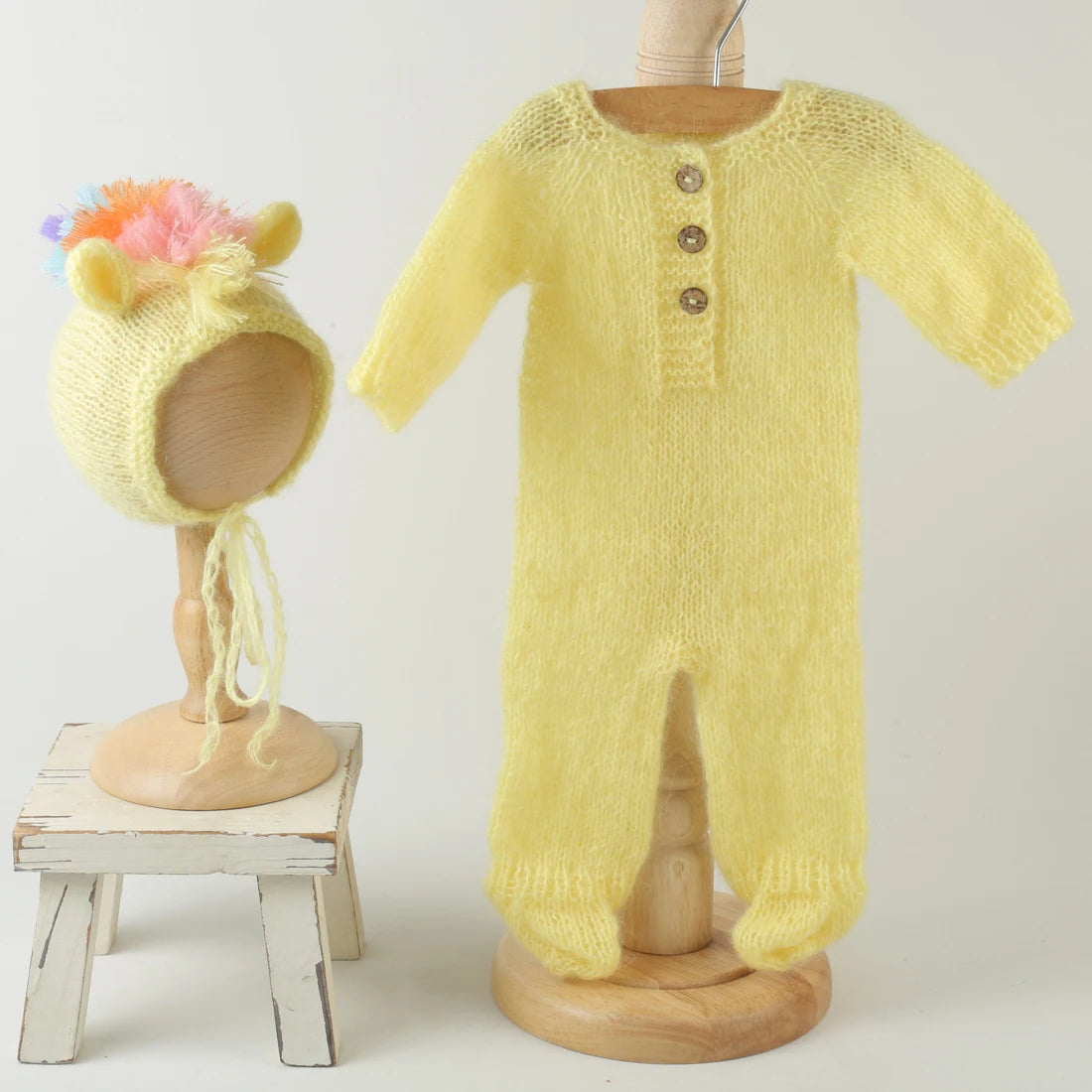 Newborn knitted Horse Jumpsuits Outfit Newborn Photography Props Crochet Baby Horse Romper And Toy Set