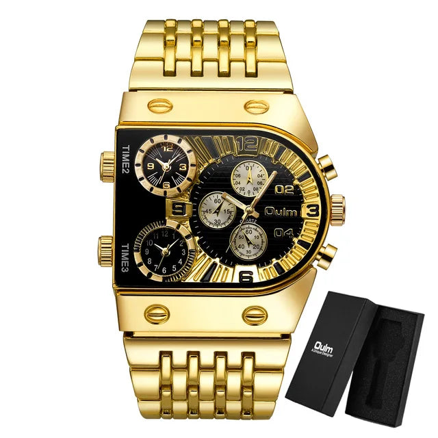 Men's Watches Mens Quartz Casual Leather Strap Wristwatch Sports Man Multi-Time Zone Military Male Watch Clock Relogios