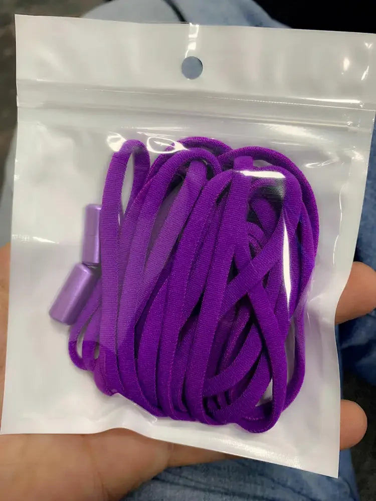 No Tie Elastic Stretchy Shoelaces Capsule Metal Lock, Tieless for Sneakers Shoe Accessories, Adjustable Durable One Size Fit All