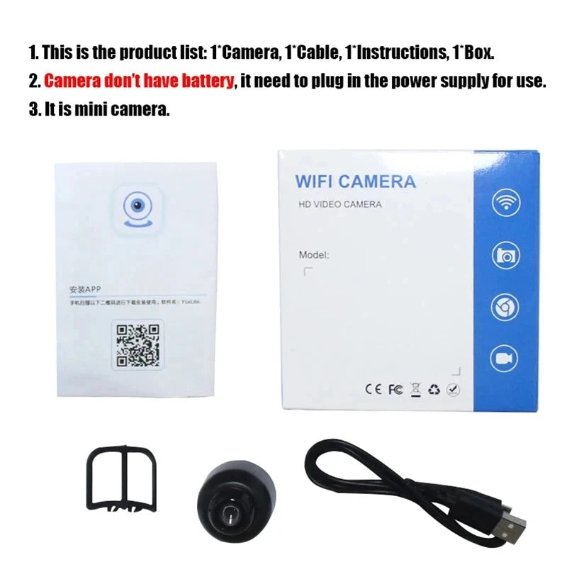 New X5 Mini Night Vision 1080P Wireless Surveillance Camera Lightweight Clear Portable Motion Detection Premium Quality