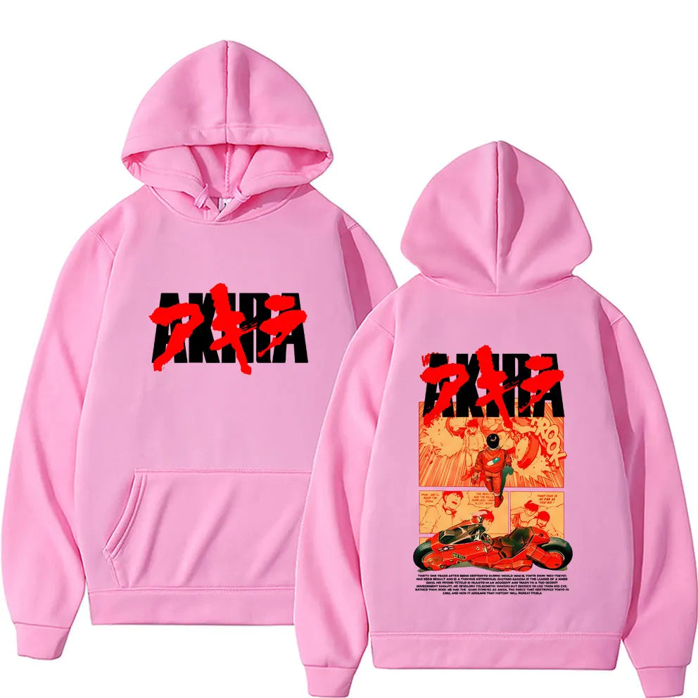 Japanese Science Fiction Cartoon Movie Anime Akira Shotaro Kaneda Graphic Hoodie Men Women Cotton Oversized Pullover Sweatshirt