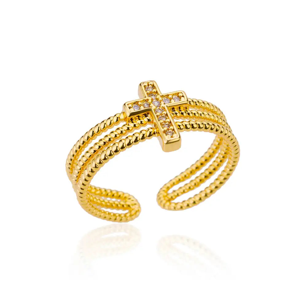 Zircon Double Star Rings For Women Gold Color Stainless Steel Opening Stars Finger Ring Wedding Party Aesthetic Jewelry Gift
