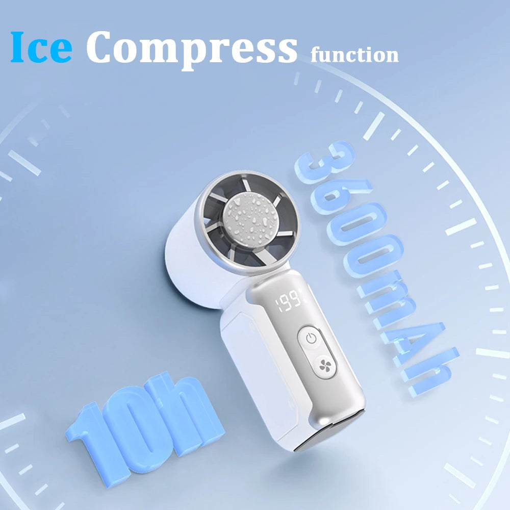 Mini High Speed Handheld Fan 3600mAh LED Display Portable Mini Handheld Turbo Fan, Desk Fan, Outdoor Cooling, Rechargeable Fan