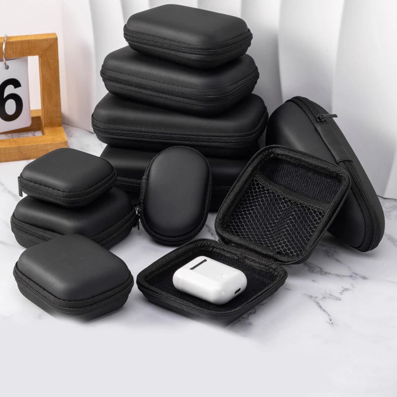New Portable Mini 3C Hard Shell Digital Gadgets Storage Bag Artificial Leather Earphone Charger Case Data Cable U Disk Organizer