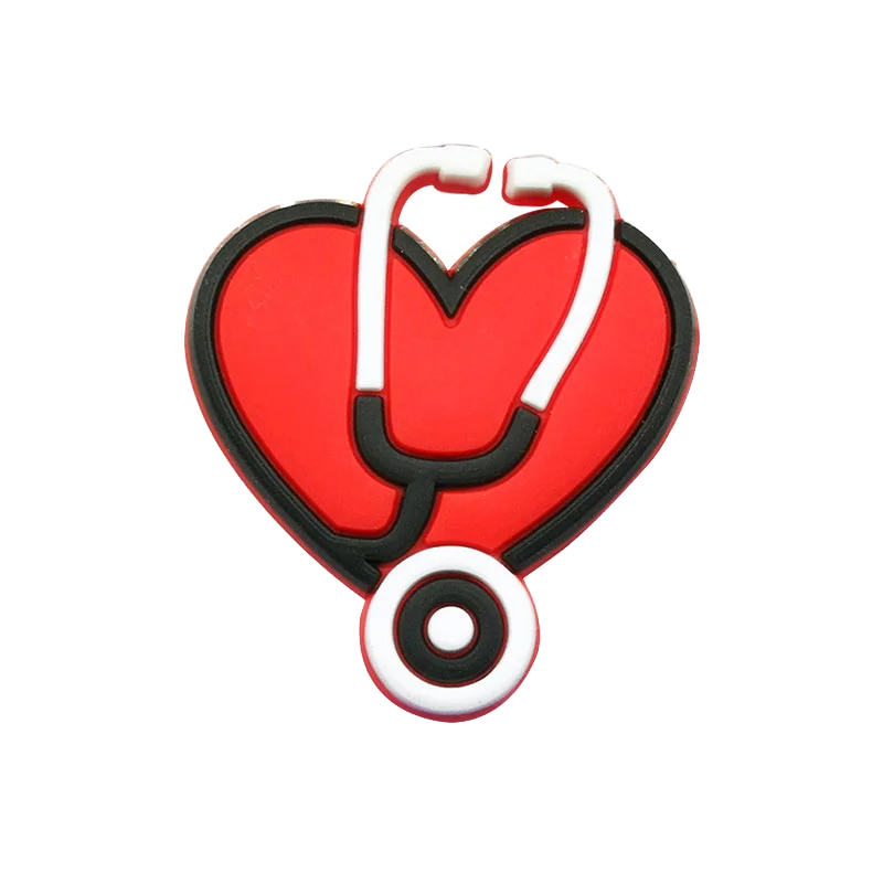 1/50PCS Cute Medical Style Shoe Charms,Heart Nurse Pill Pin Accessories for Sandals,Stethoscope Dental Shoes Clogs Buckle