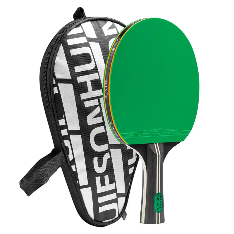 HUIESON 5 Stars Colorful Table Tennis Racket Set with Carry Bag Ready-to-Play Ping Pong Bat Paddle for Beginners Casual Play