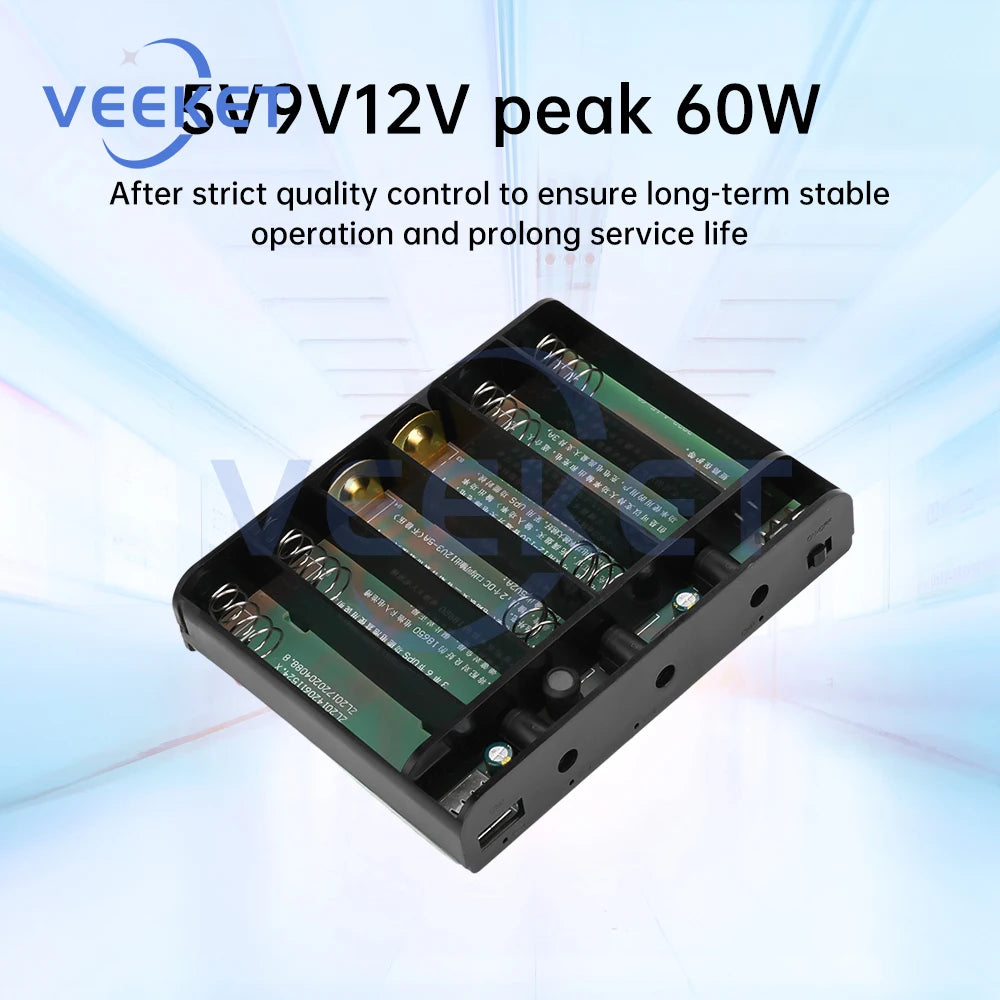 DIY Power Bank 18650 Battery Case UPS Uninterrupted Power Supply Multi Voltage Output Optical Cat Router Charger Box