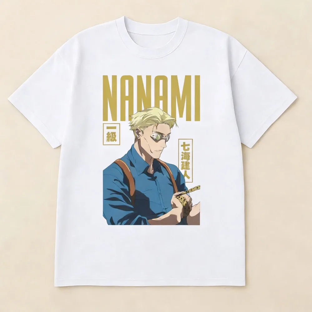 2026 New Jujutsu Kaisen Nanami Kento Printed Short Sleeve T-shirt Men's and Women's T-shirt Men's Tops Sports T-shirt Y2K Tee