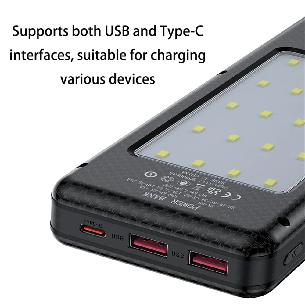 P8 8pcs 18650 battery power bank case shell DIY  PD 22.5W 10W support 15w wireless charging Dual USB type c Outdoor lighting