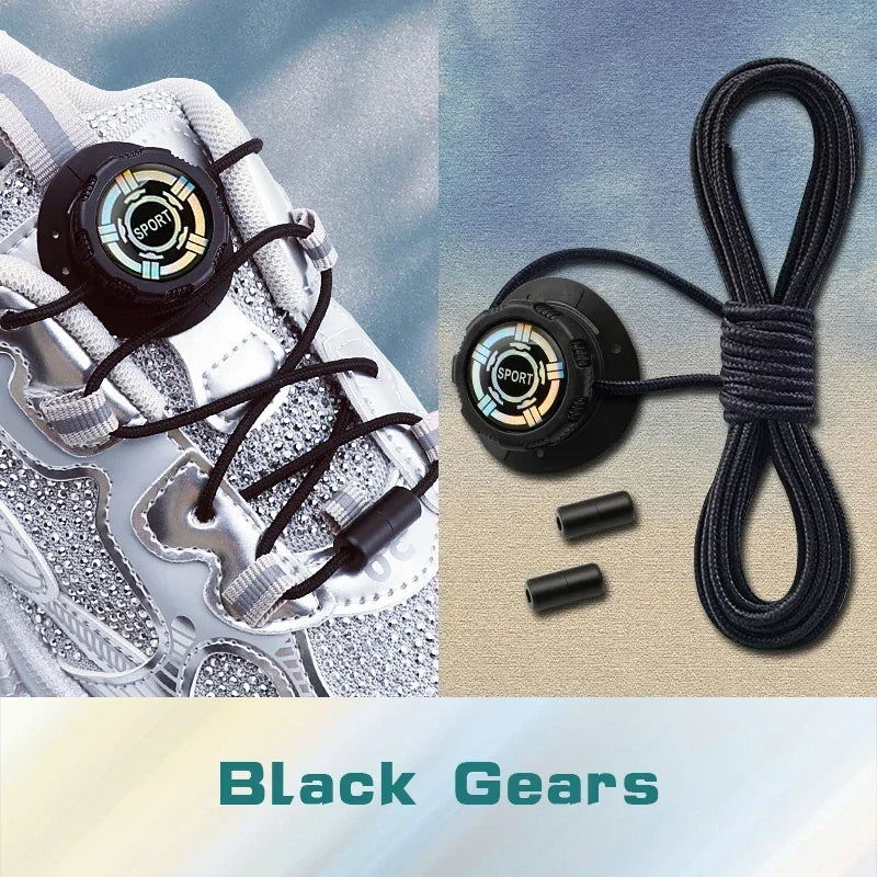 Install Simple Swivel Buckle Laces Automatic Shoelaces Without Ties Unisex Thick Rope Tennis Sneakers Shoelace Shoe Accessories