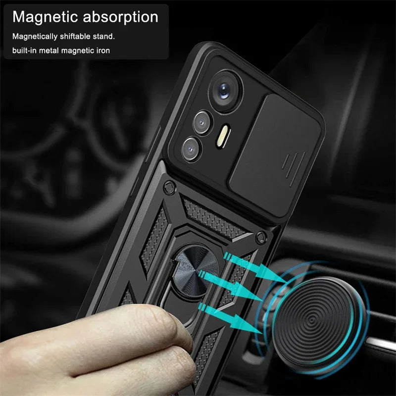 Military Grade Armor Case For Mi Xiaomi 17 15 14 Ultra Pro 13T 13 Lite Max 5G Phone Magnetic Holder Ring Stand Protect Cover