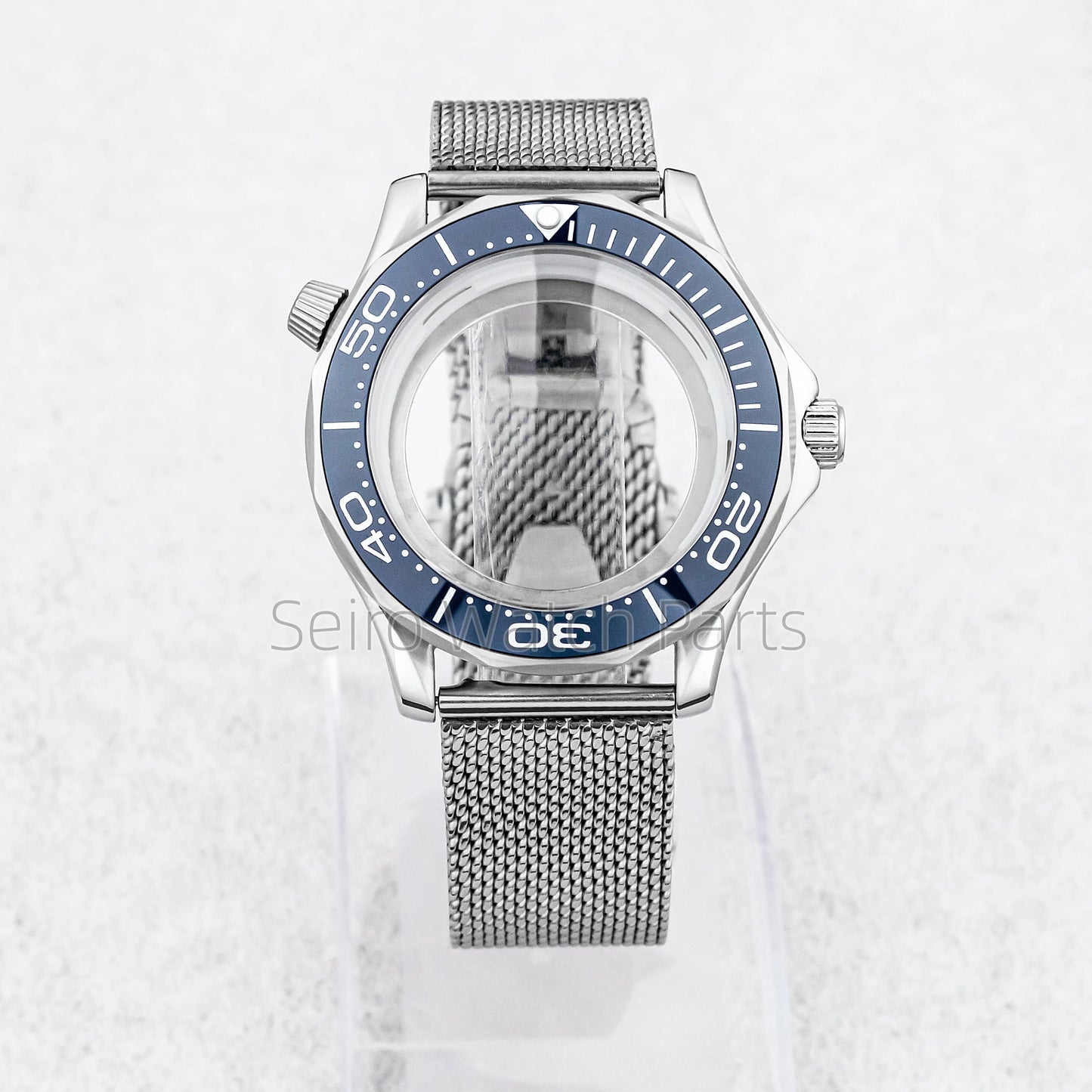 NH35 Case Dial Mesh Strap Bracelet for Seamaster 300 Watches Men Stainless Steel 10ATM Waterproof 41mm Case fit NH35/36 Movement