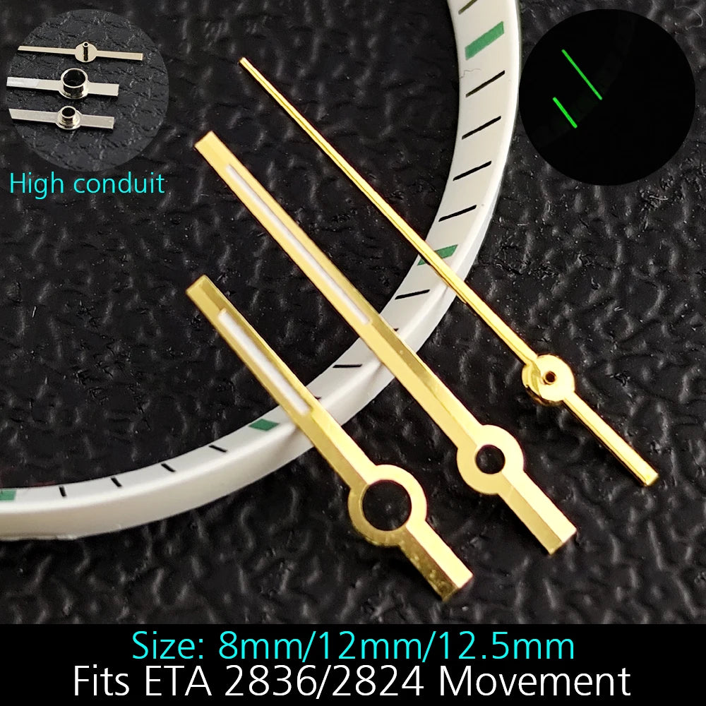 High Quality ETA-Series Hands Green Super Luminous Fits ETA 2824 2892 2836 2834 Movement Watch Accessories Watches For Men