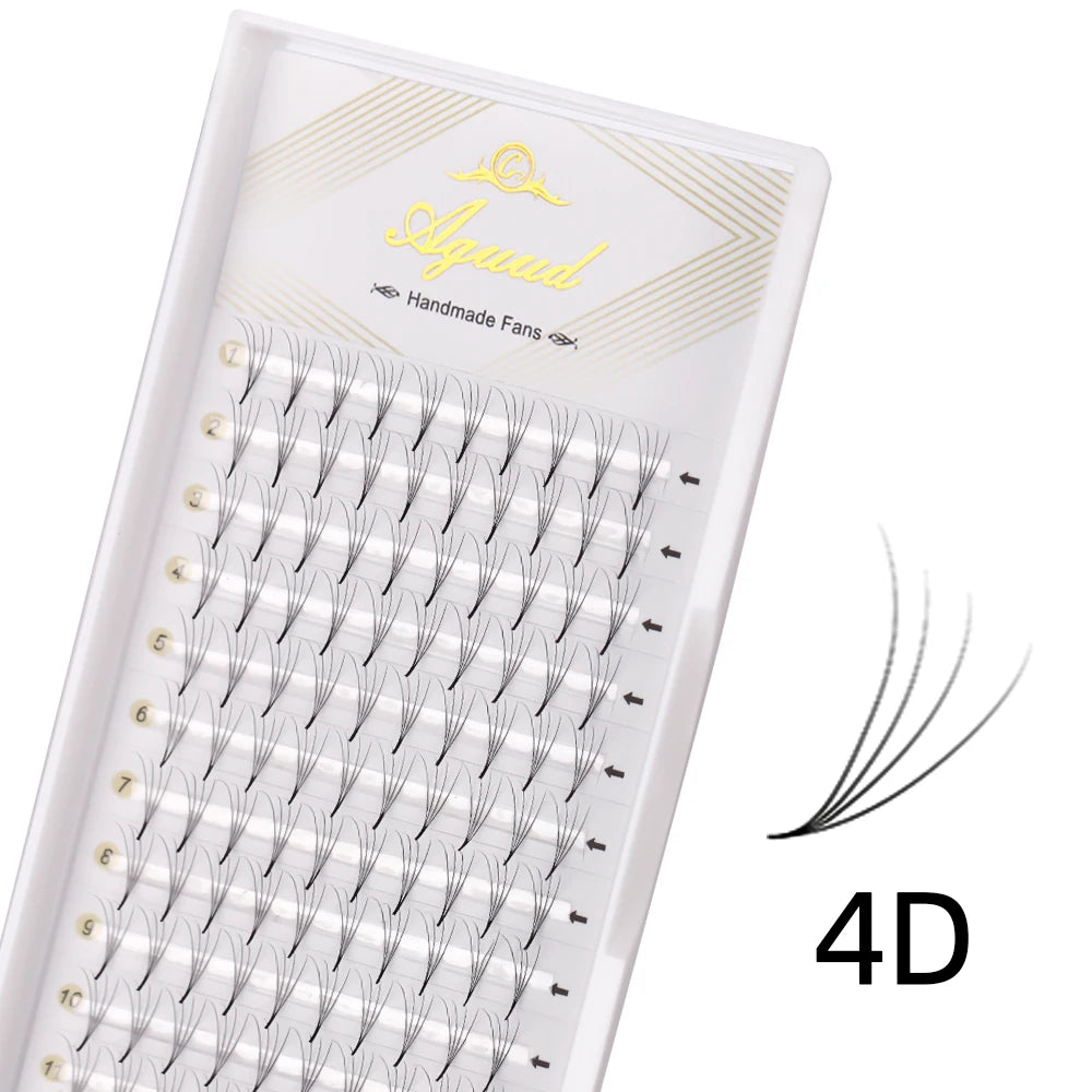 AGUUD Sharp Narrow Stem Premade Fans Eyelash Thin Pointy Base Russian Volume Fans Lash Premade Volume Fans Lashes Makeup Cilios
