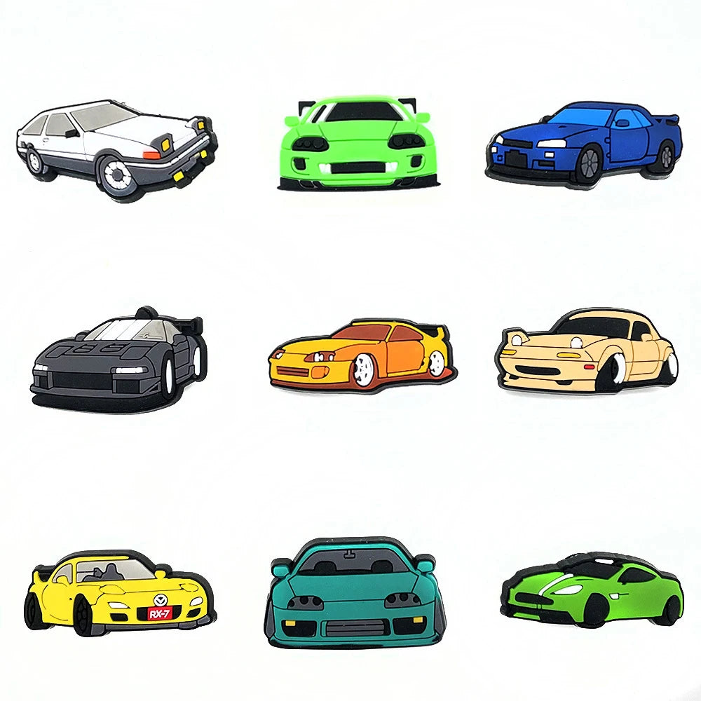 Car Shoe Charms Pin for Crocs Accessories Charms Clogs Bubble Slides Sandals PVC Shoe Decorations Accessories Party Gifts