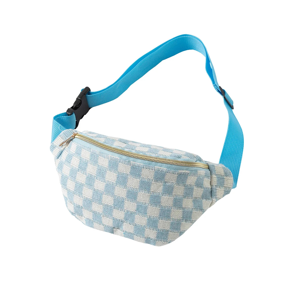 Checkered Waist Bag, Adjustable Belt Storage Bag, Small Crossbody Bag, Portable Travel Makeup Bag, Cute Plaid Pattern Makeup Bag
