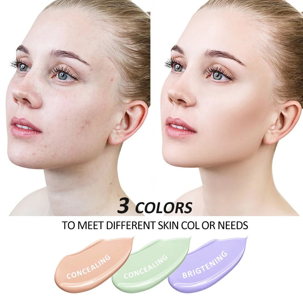 ZEESEA 3in1 Primer Concealer BB Cream Makeup Base Natural Liquid Foundatio Longlasting Invisible Pores Whitening Grooming