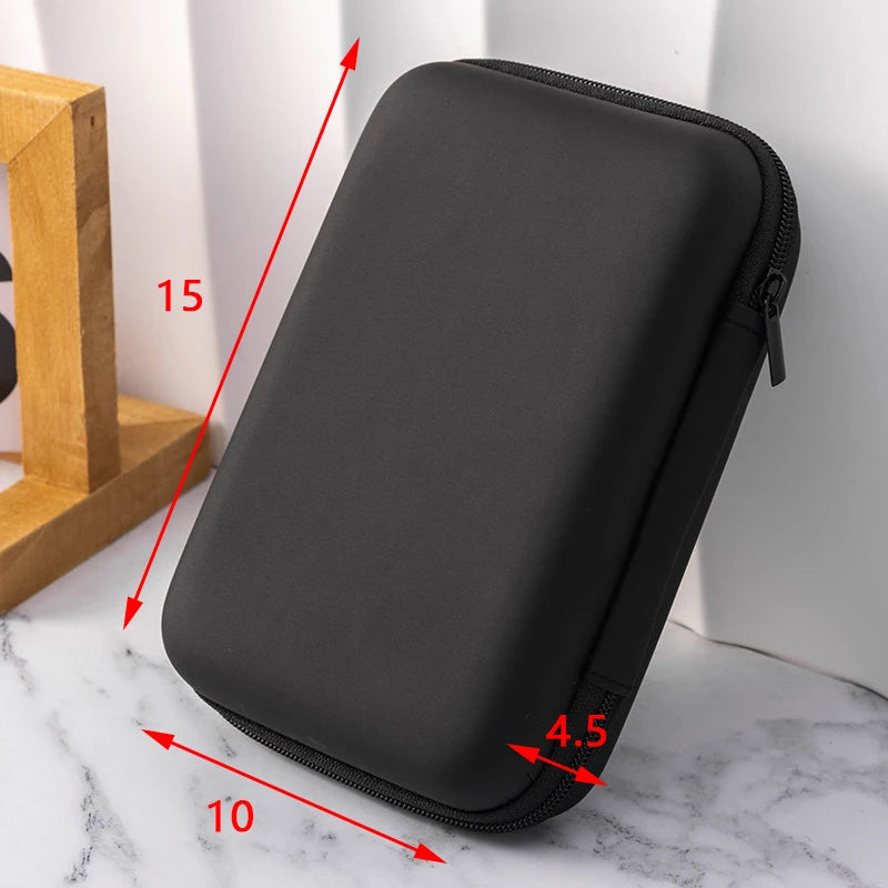 New Portable Mini 3C Hard Shell Digital Gadgets Storage Bag Artificial Leather Earphone Charger Case Data Cable U Disk Organizer