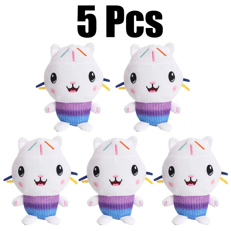 25cm 8Pcs Gabby doll house plush toy cartoon stuffed animal mermaid cat mermaid plush doll children's Christmas gift