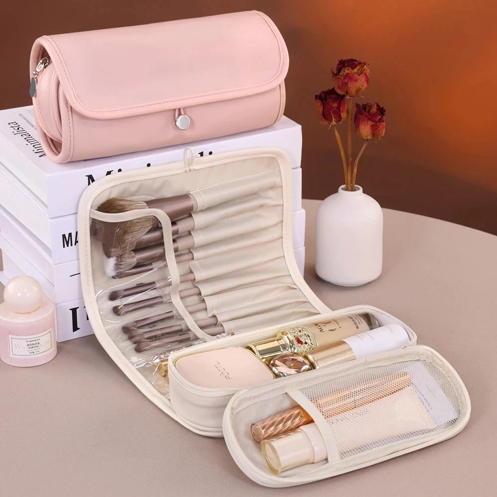 Women Makeup Brush Toiletries Organizer Waterproof Travel Make Up Storage Pouch Female Large Capacity Portable Cosmetic Case
