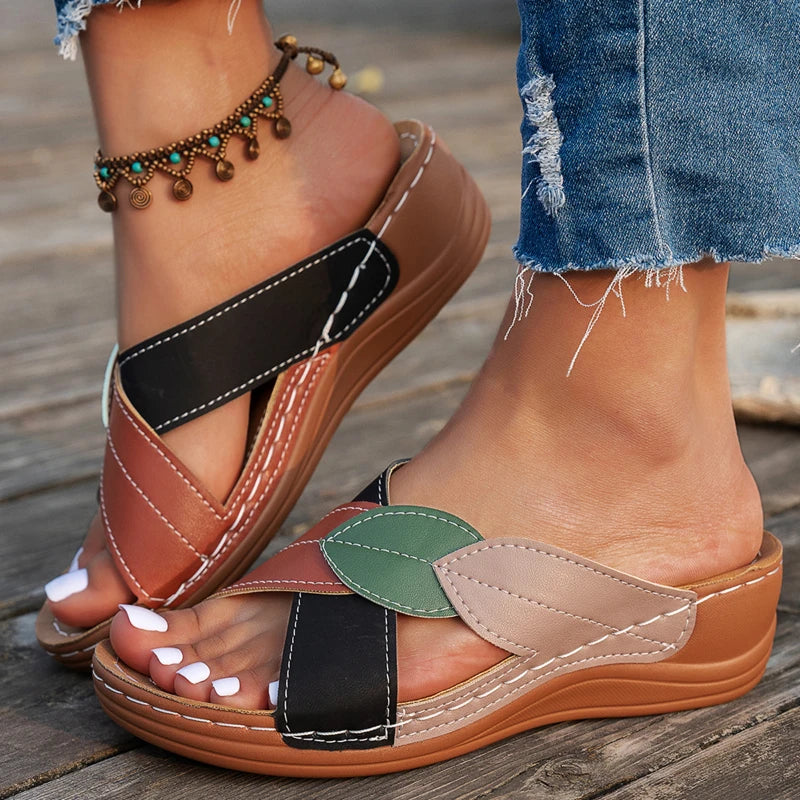 Summer Women Sandals Shoes Party Ladies Shoes Slides Sandals Ladies Wedge Sandals Woman Non-Slip Footwear Women Slippers Female