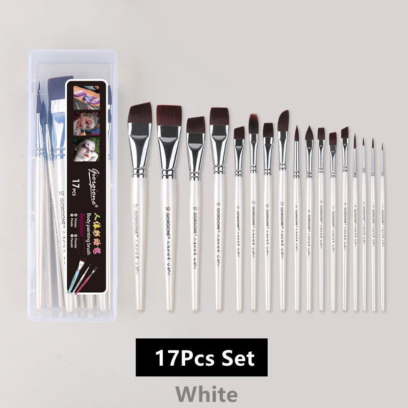 7/10/17 Pcs Multi-functional Face Body Paint Brushes High Quality Sky Blue Artist Watercolor Painting Makeup Tool Make Up Brush