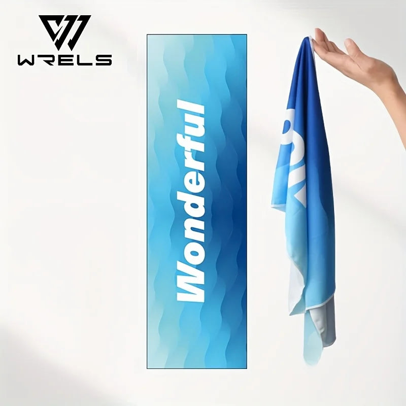 WRELS Ice Silk Towel Quick Dry Sweat-absorb Cold-feeling Swimming Microfiber Beach Towel Gym Fitness Running Yoga Sports Towel