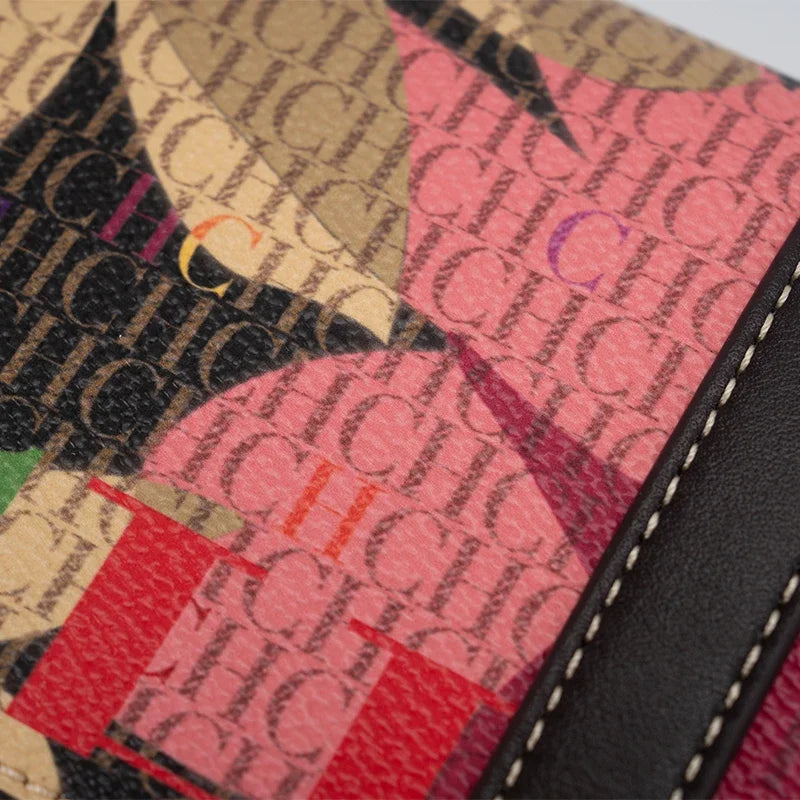 CH Women Crossbody Bag Floral Print Chain Shoulder Bag Fashion Designer Flap Bag Luxury PU Leather Purse For Daily Use